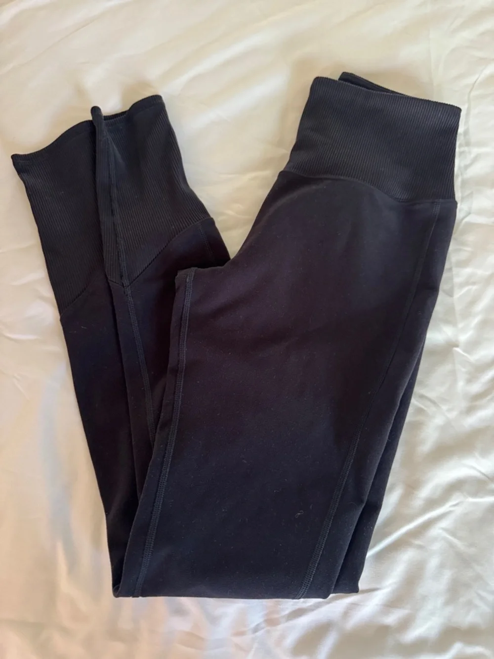 ALO high waist soft Yoga Black Ribbed High-Rise Leggings size XS